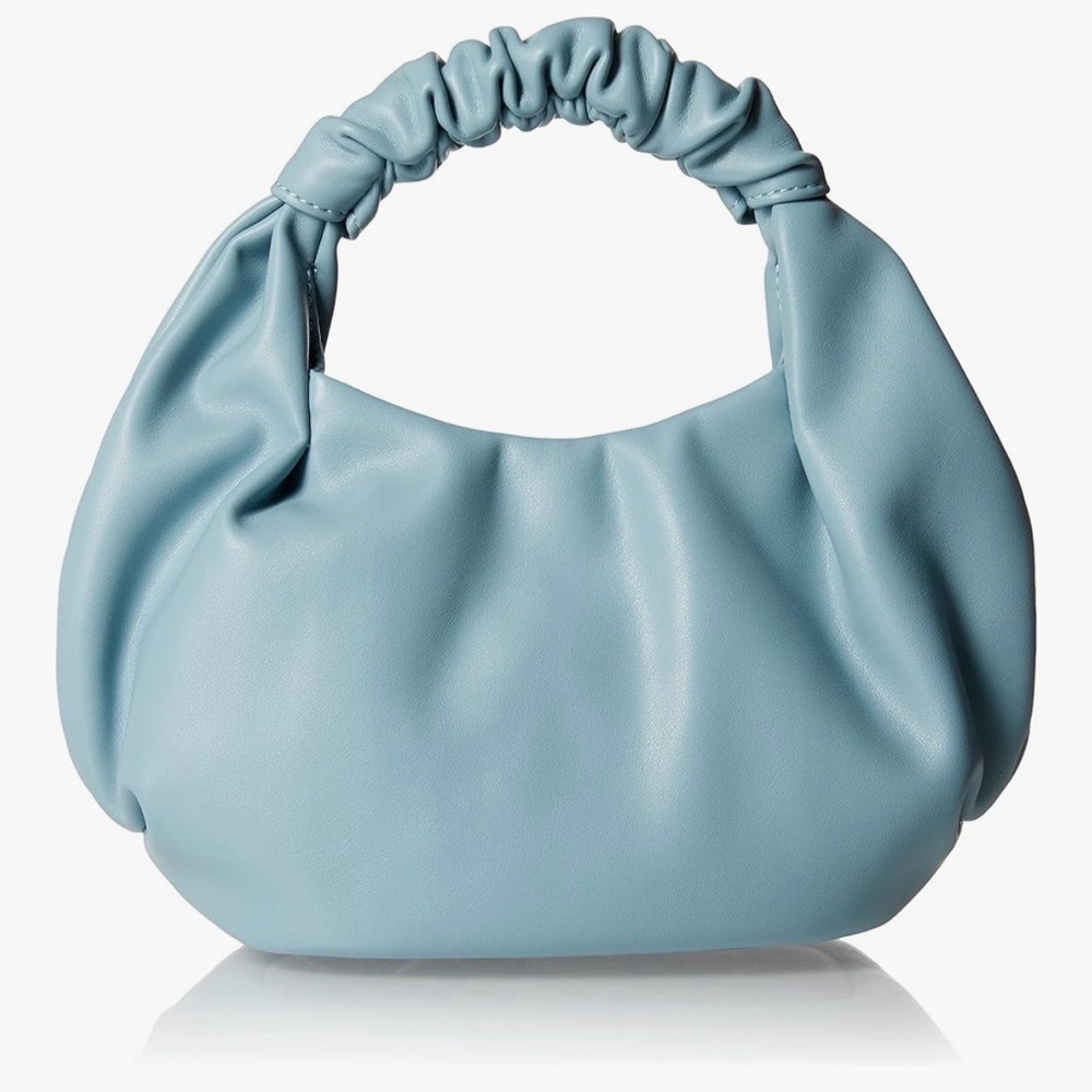 New Faux Leather Dusty Blue Clutch/ShoulderPurse The Drop Addison Top-Handle Bag